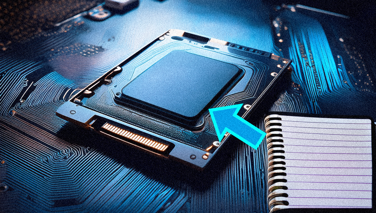 SSDに搭載されたメモ帳イメージ